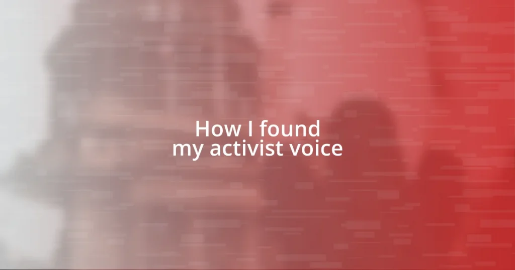 How I found my activist voice