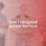 How I navigated activist burnout