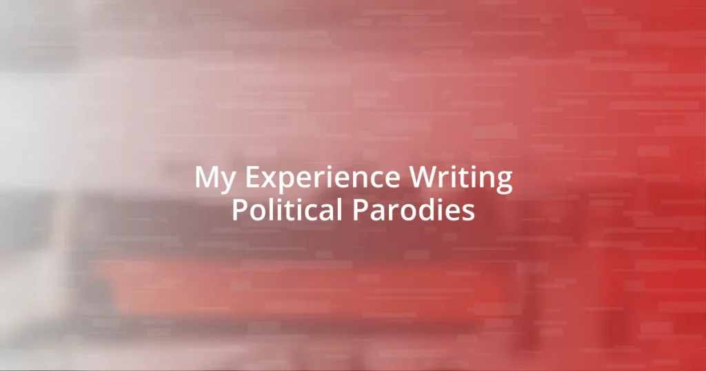 My Experience Writing Political Parodies