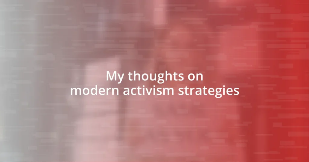 My thoughts on modern activism strategies