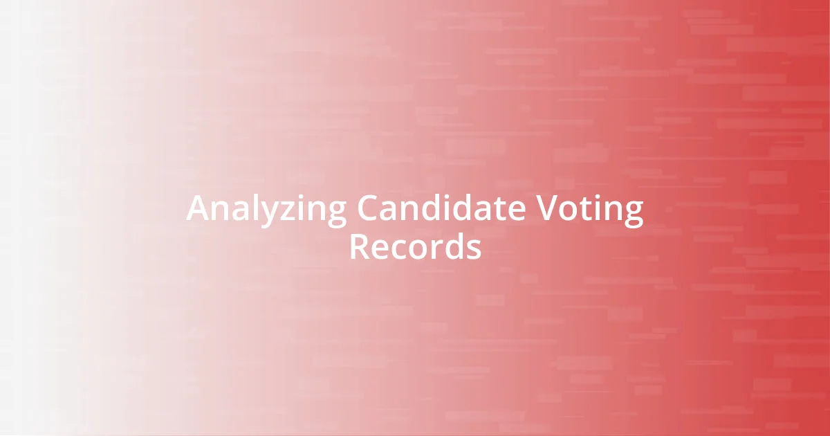 Analyzing Candidate Voting Records