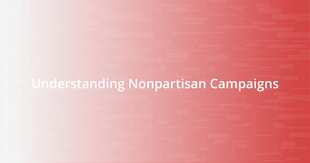 Understanding Nonpartisan Campaigns