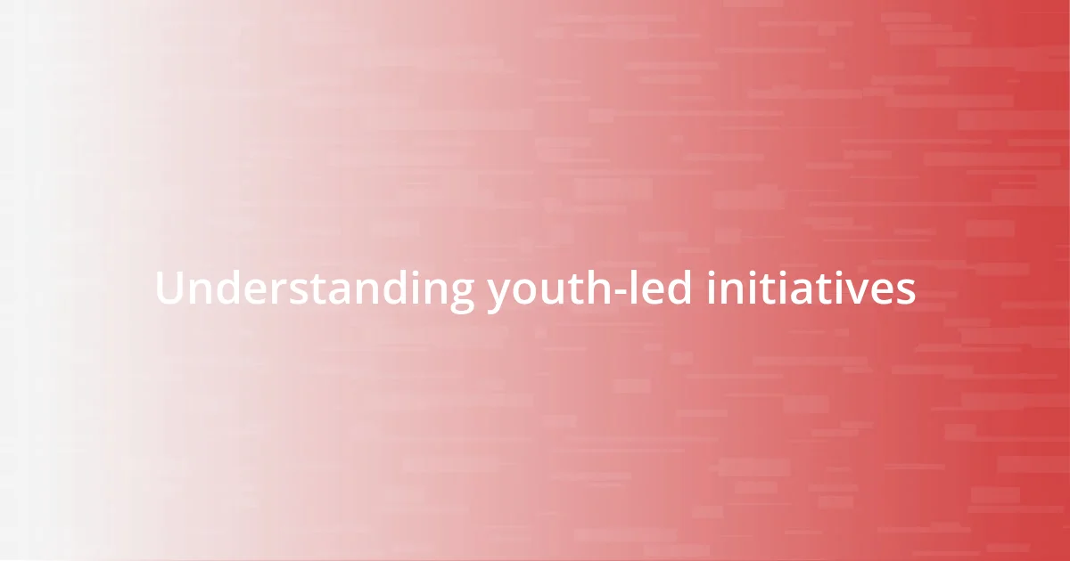 Understanding youth-led initiatives