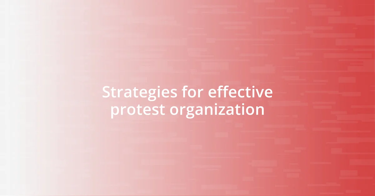 Strategies for effective protest organization