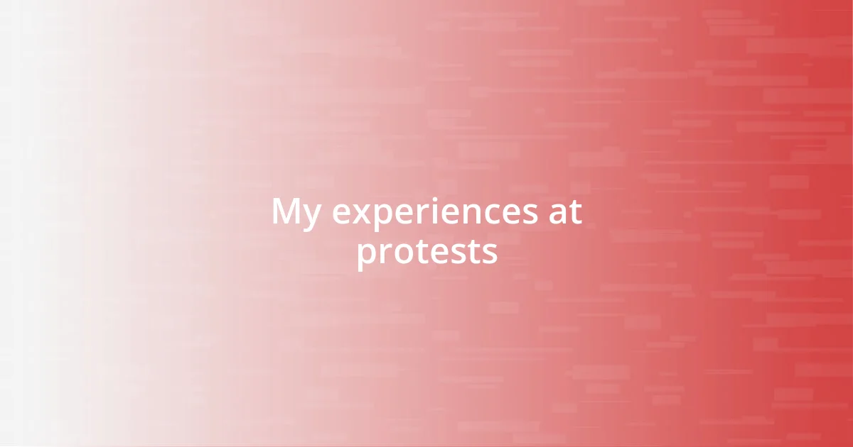 My experiences at protests