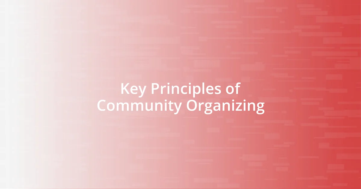 Key Principles of Community Organizing